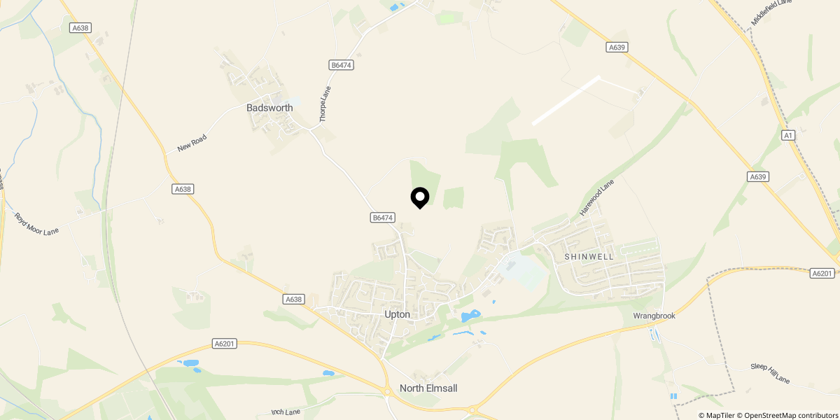 Approximate location of Manor View, Upton, WF9
