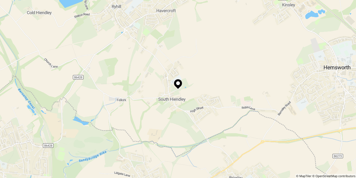 Approximate location of New Street, South Hiendley, S72
