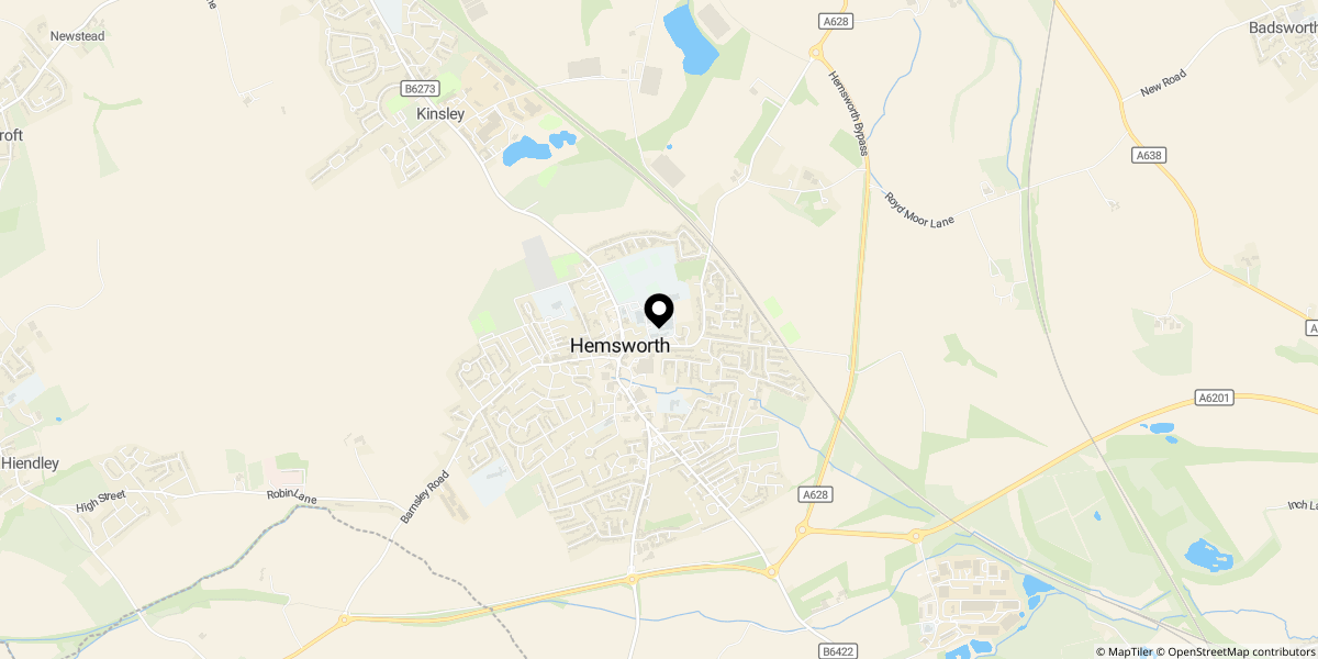Approximate location of Station Road, Hemsworth, WF9