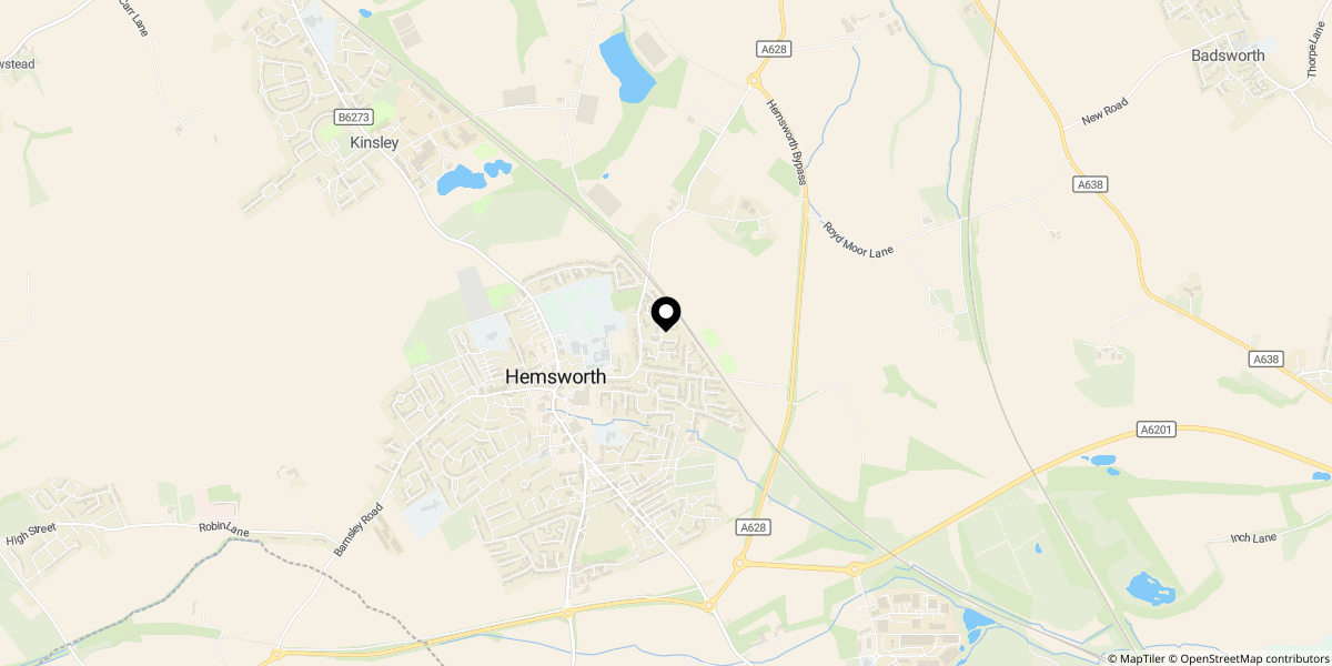 Approximate location of Station Road, Hemsworth, WF9