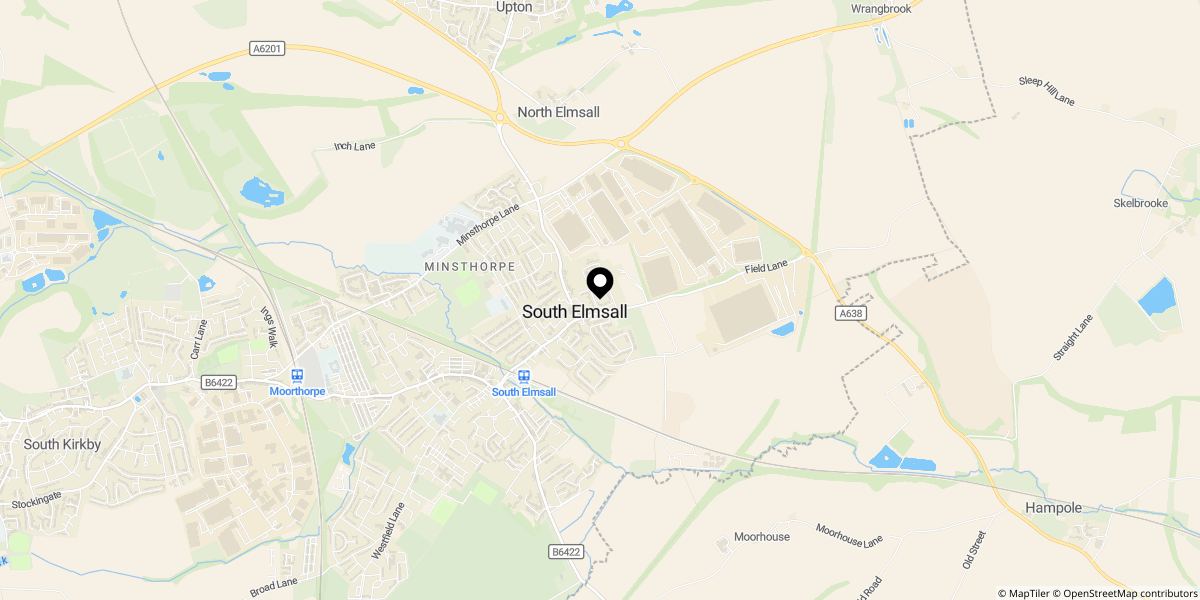 Approximate location of High Street, South Elmsall, WF9
