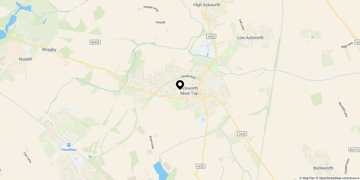Approximate location of Tarn Hows Walk, Ackworth, WF7