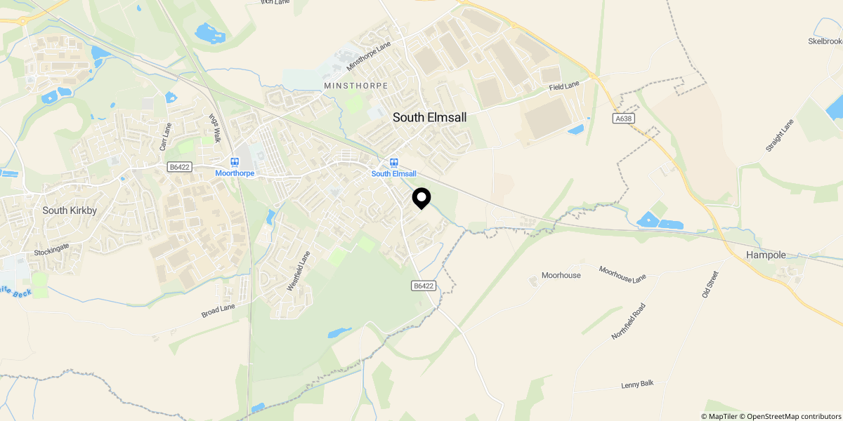 Approximate location of Caddon Avenue, South Elmsall, WF9