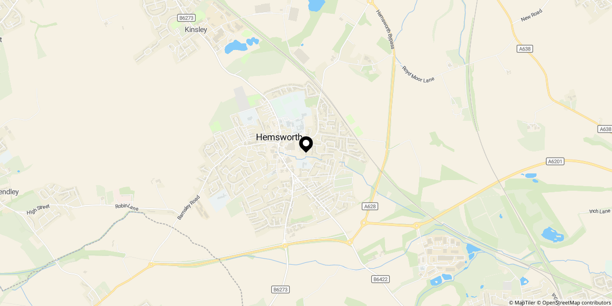 Approximate location of Little Hemsworth, Hemsworth, WF9