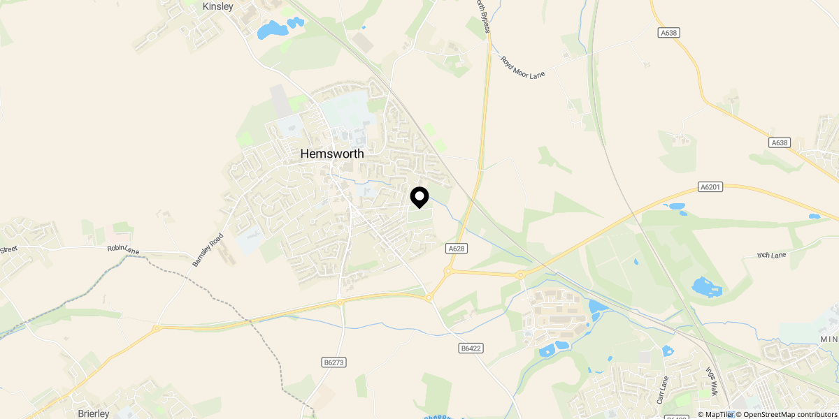 Approximate location of Grove Lane, Hemsworth, WF9