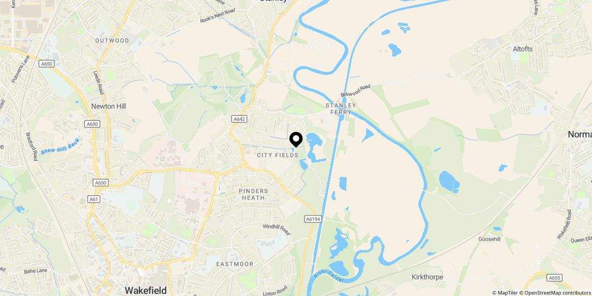 Approximate location of Serenity Close, Stanley, WF3