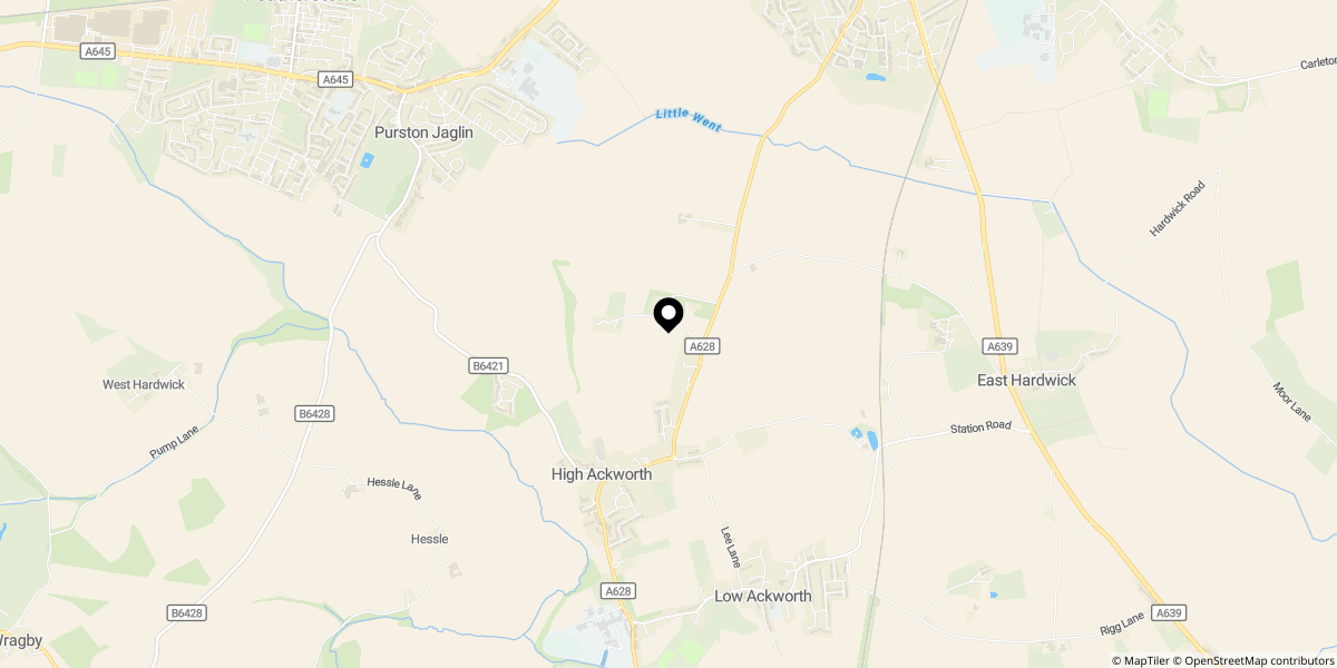 Approximate location of Pontefract Road, Ackworth, WF7