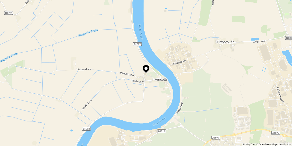 Approximate location of Chapel Street, Scunthorpe, DN17