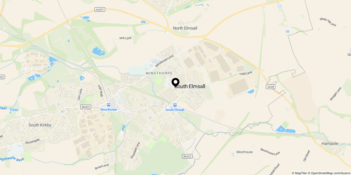 Approximate location of Northcroft Avenue, South Elmsall, WF9