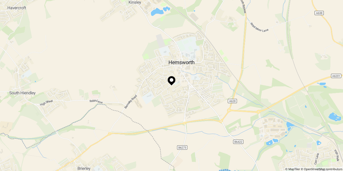 Approximate location of Longworth Road, Hemsworth, WF9