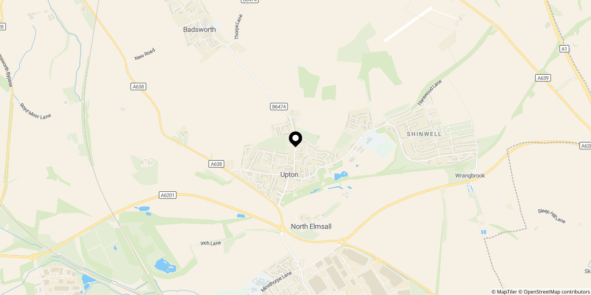 Approximate location of Richmond Road, Upton, WF9