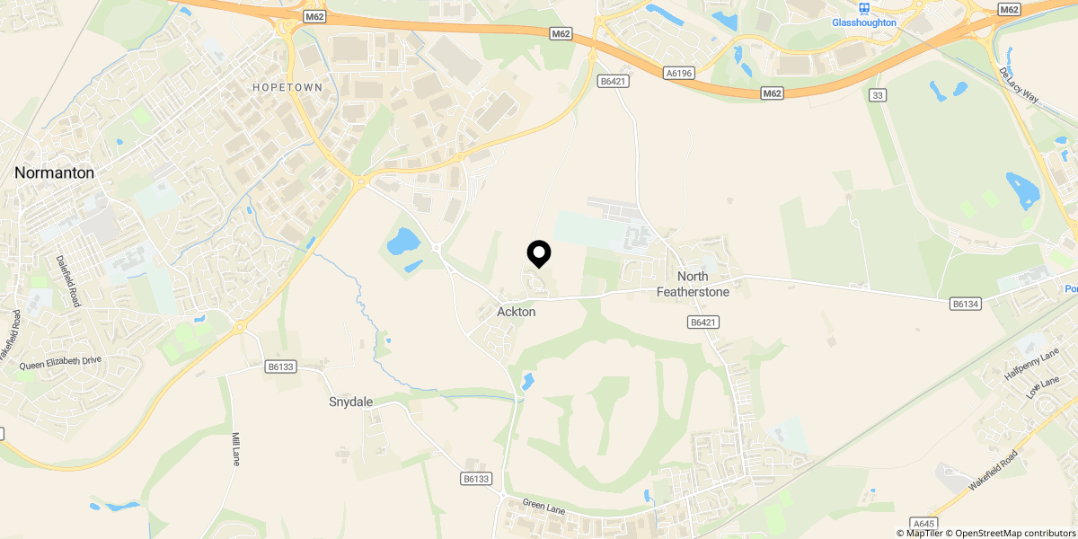 Approximate location of Stretton Close, Ackton, WF7