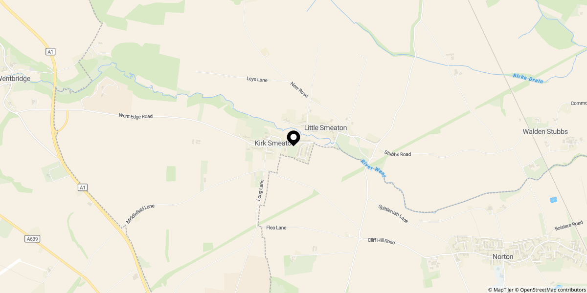 Approximate location of Main Street, Kirk Smeaton, WF8 