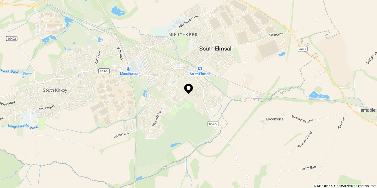 Approximate location of Orchid Drive, South Elmsall, WF9